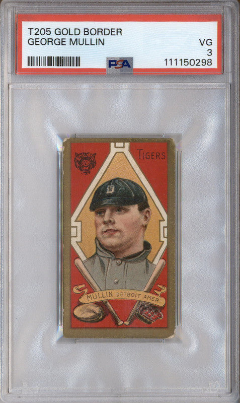 1911 T205 Gold Border George Mullin PSA 3