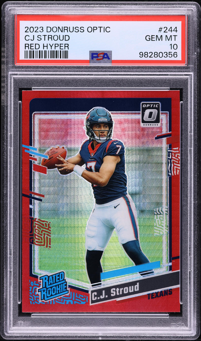 2023 Donruss Optic Red Hyper C.J. Stroud ROOKIE #244 PSA 10 GEM MINT