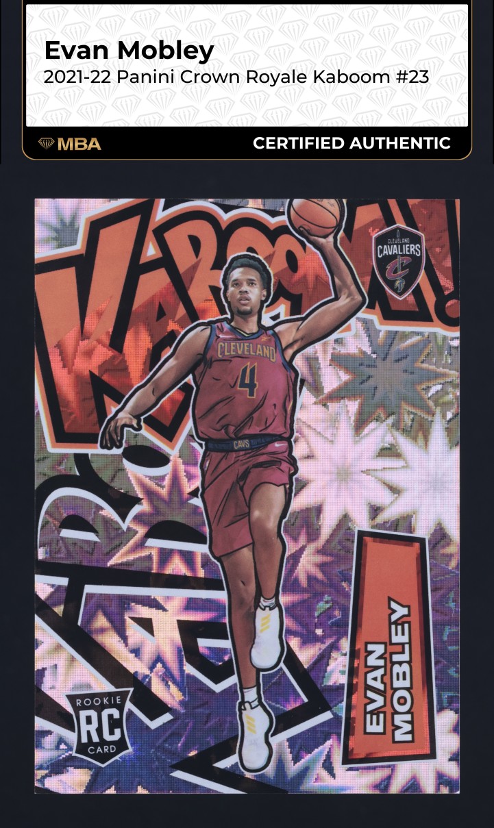 2021 Crown Royale Kaboom! Evan Mobley ROOKIE #23 MBA AUTH