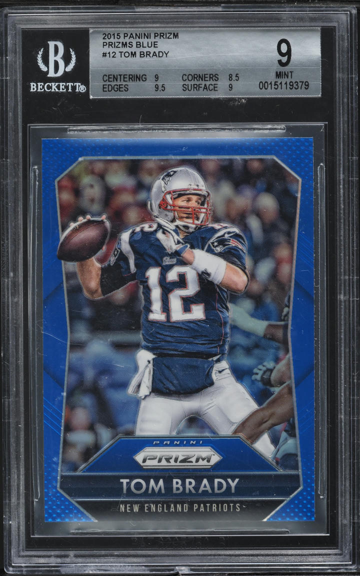 2015 Panini Prizm Blue Tom Brady #12 BGS 9 MINT