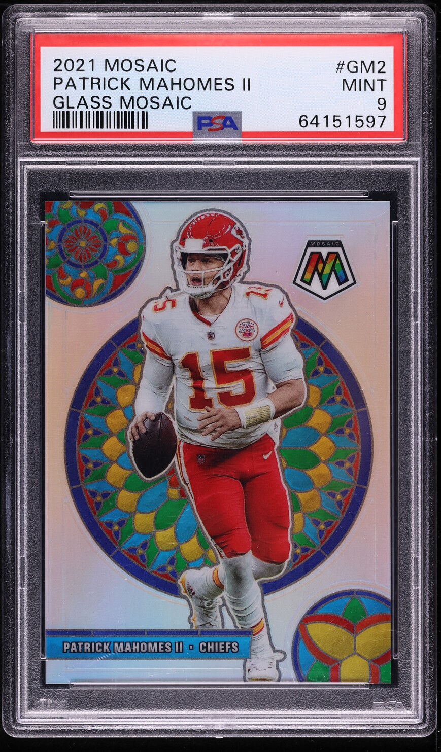 2021 Panini Mosaic Glass Patrick Mahomes II #GM2 PSA 9 MINT