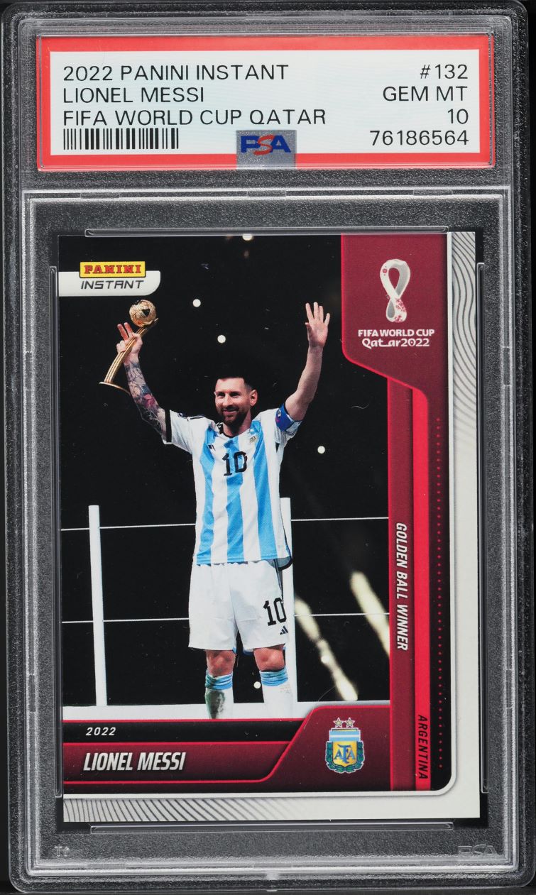 2022 Panini Instant FIFA World Cup Qatar Lionel Messi #132 PSA 10 GEM MINT