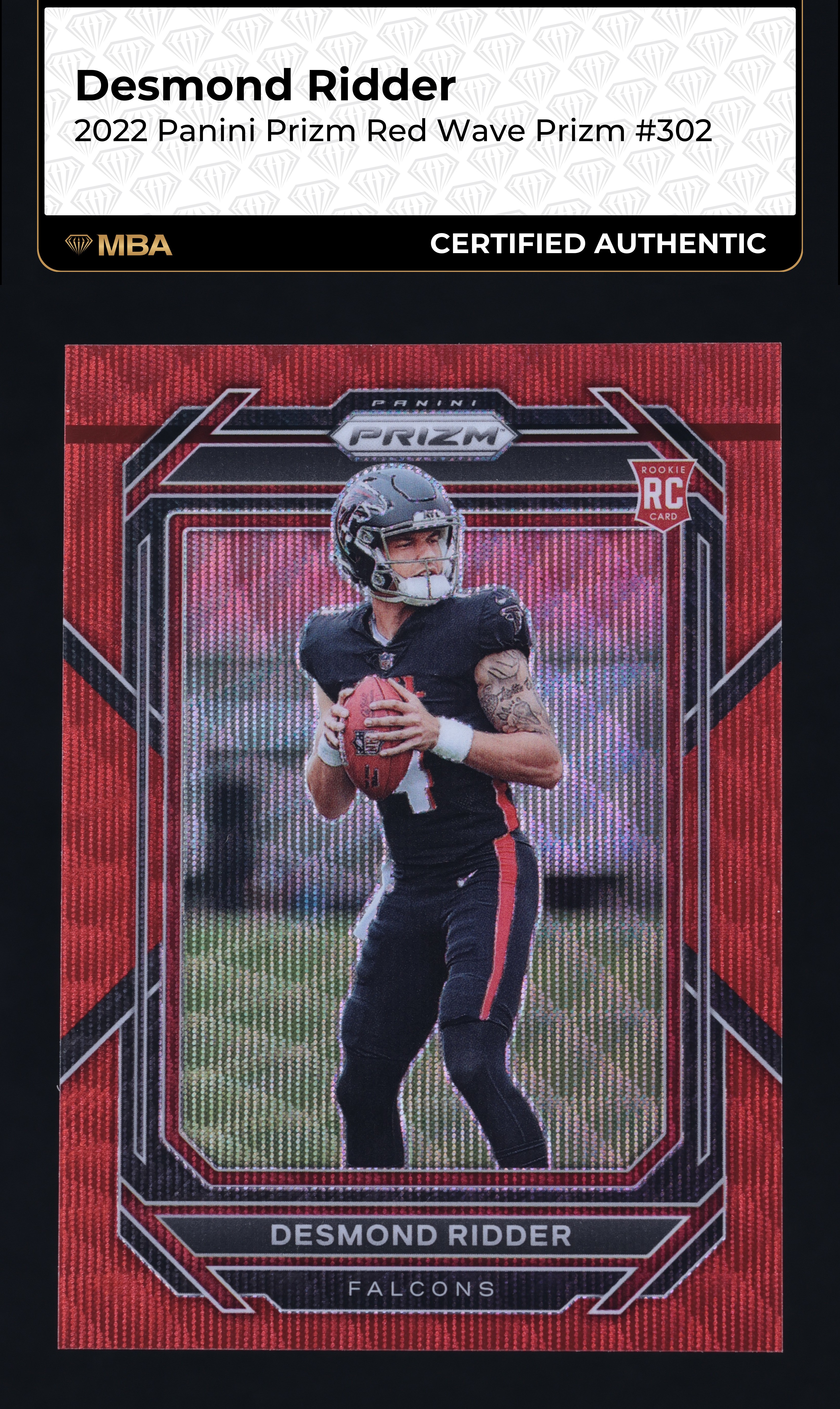 2022 Panini Prizm Red Wave Desmond Ridder ROOKIE /149 #302 MBA AUTH