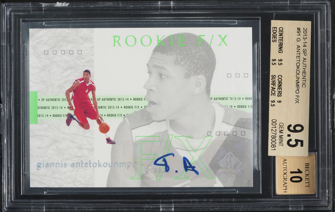 2013 SP Authentic FX Giannis Antetokounmpo ROOKIE AUTO #91 BGS 9.5 GEM MINT