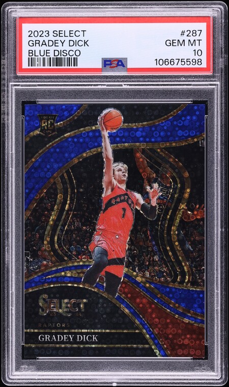 2023 Select Courtside Blue Disco Prizm Gradey Dick ROOKIE /25 #287 PSA 10 GEM