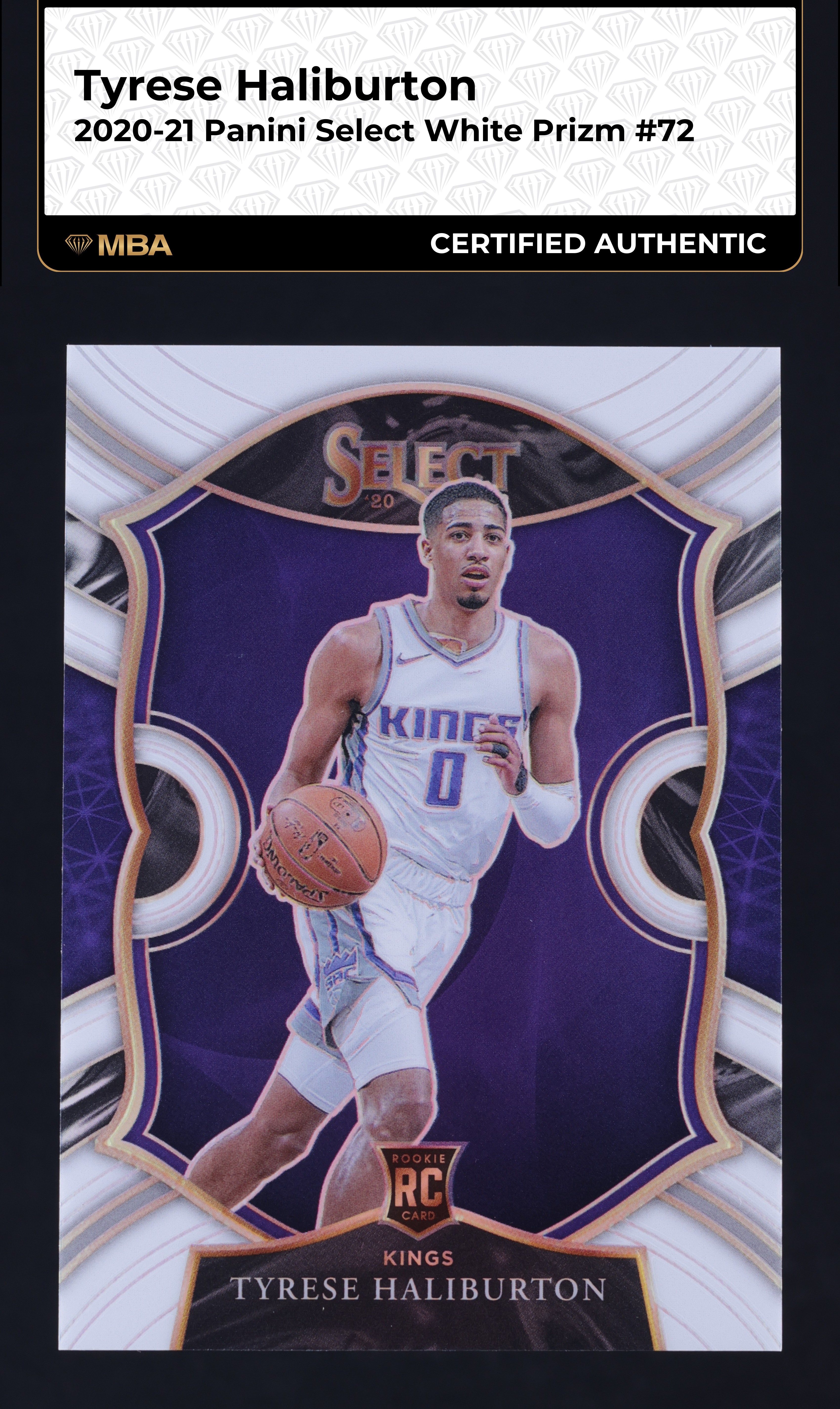 2020 Select Concourse White Prizm Tyrese Haliburton ROOKIE /149 #72 MBA AUTH