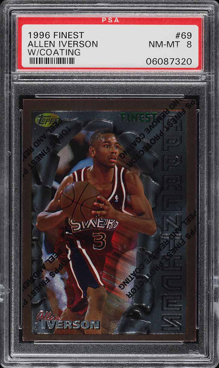 1996 Finest Bronze w/ Coating Allen Iverson ROOKIE #69 PSA 8 NM-MT