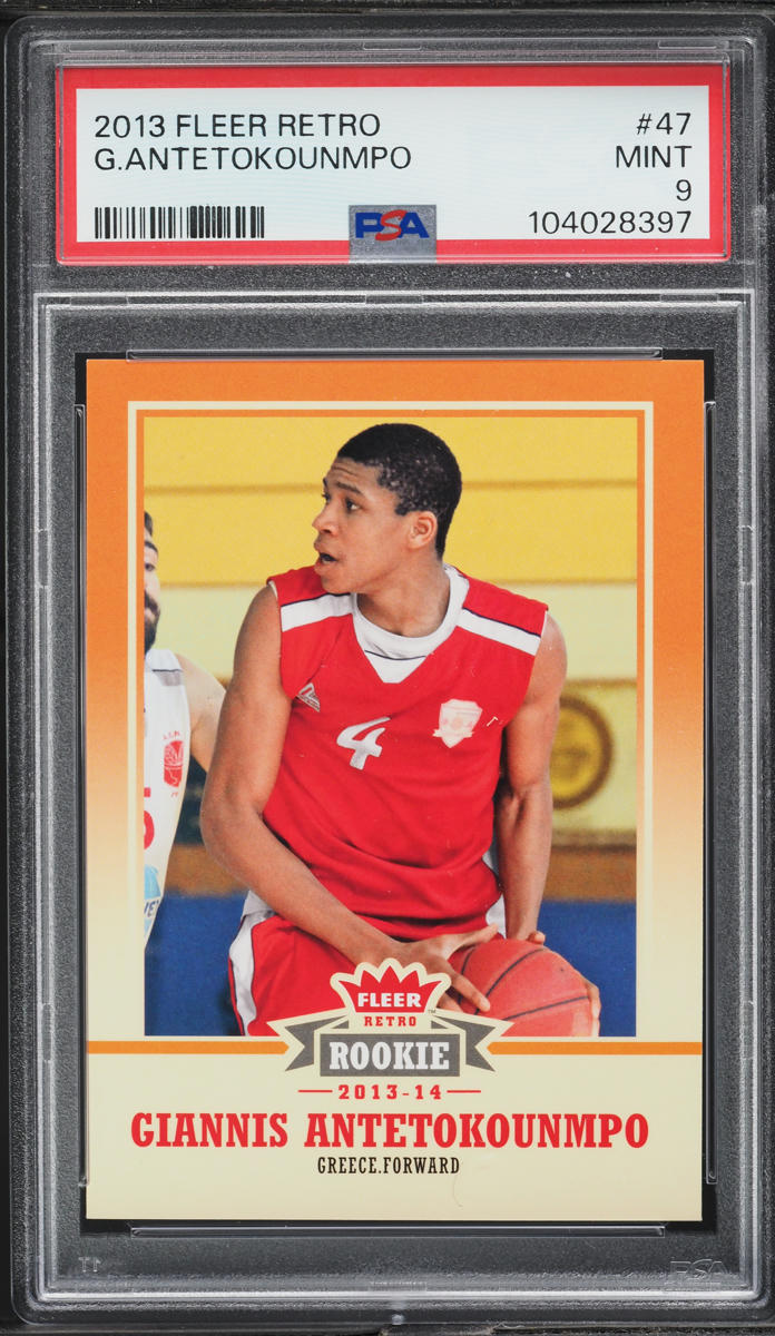 2013 Fleer Retro Giannis Antetokounmpo ROOKIE #47 PSA 9 MINT