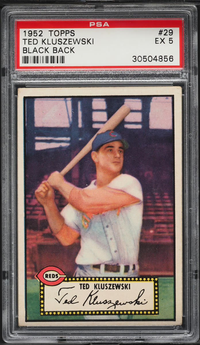 1952 Topps Ted Kluszewski BLACK BACK #29 PSA 5 EX