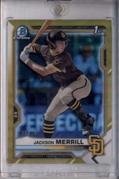 2021 Bowman Draft Chrome Gold Refractor #BDC-119 Jackson Merrill RC /50
