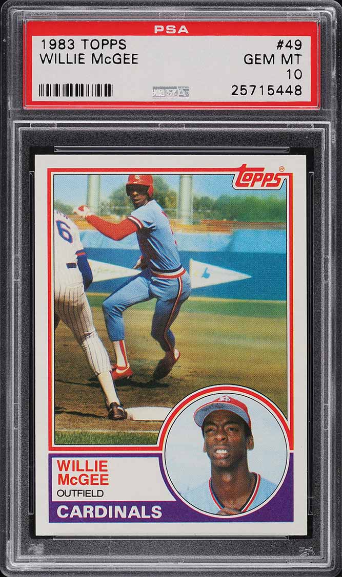 1983 Topps Willie McGee ROOKIE #49 PSA 10 GEM MINT
