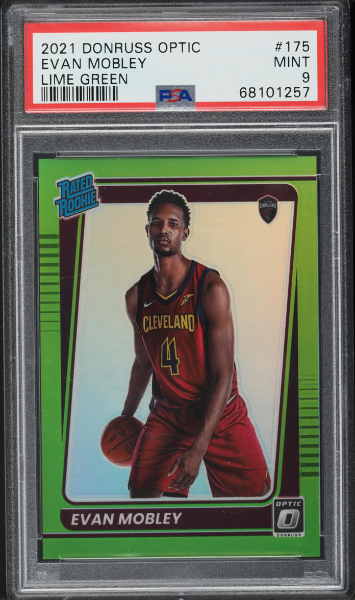2021 Panini Donruss Optic Lime Green Evan Mobley ROOKIE /149 #175 PSA 9 MINT