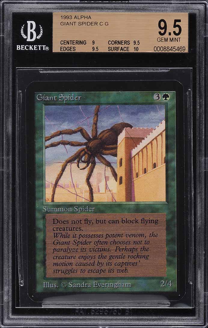 1993 Magic The Gathering MTG Alpha Giant Spider C G BGS 9.5 GEM MINT