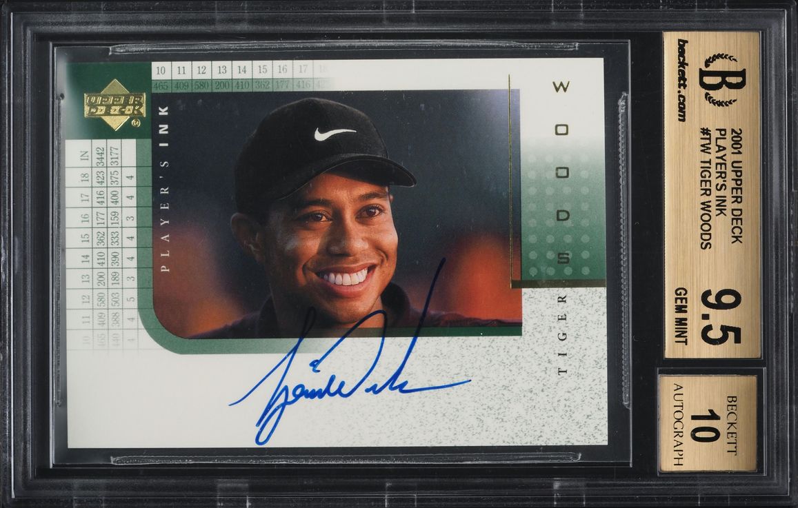 2001 Upper Deck Player's Ink Tiger Woods ROOKIE AUTO #TW BGS 9.5 GEM MINT