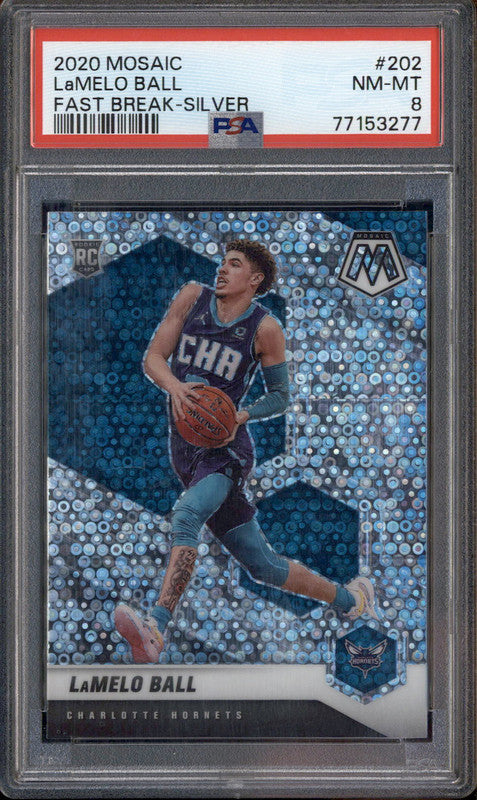 2020 Panini Mosaic Fast Break Silver #202 Lamelo Ball RC PSA 8