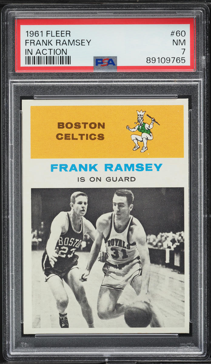 1961 Fleer Basketball Frank Ramsey IN ACTION #60 PSA 7 NRMT