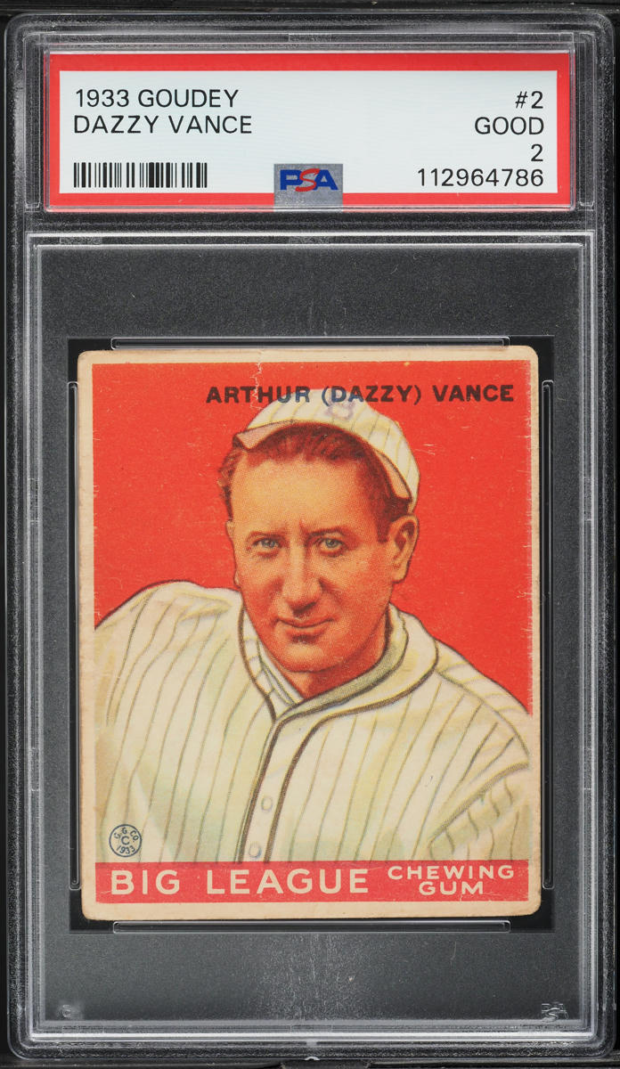 1933 Goudey Dazzy Vance #2 PSA 2 GD