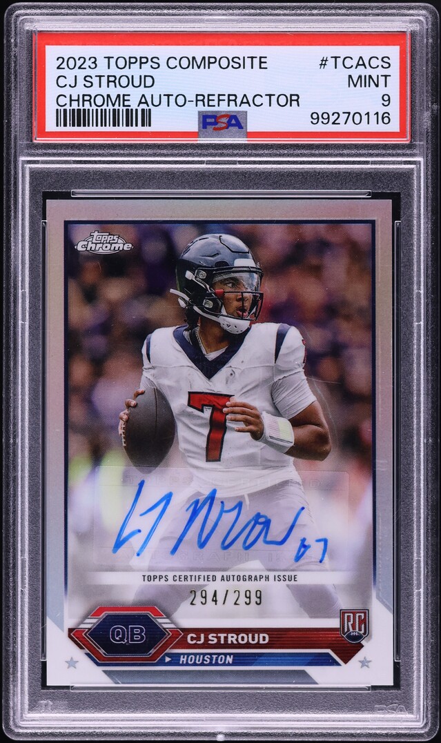 2023 Topps Chrome Composite Refractor C.J. Stroud ROOKIE AUTO /299 PSA 9 MINT