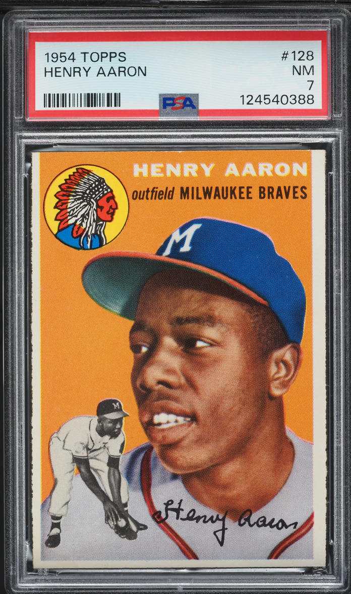 1954 Topps Hank Aaron ROOKIE #128 PSA 7 NRMT