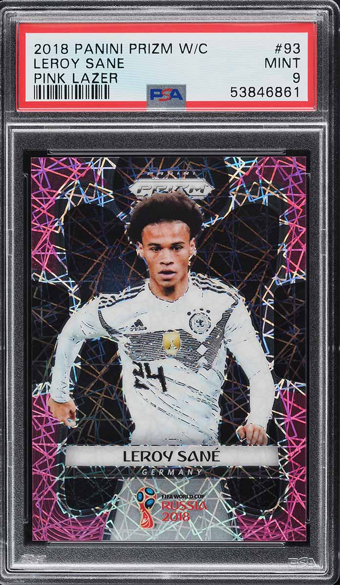 2018 Panini Prizm World Cup Pink Lazer Leroy Sane 40/40 #93 PSA 9 MINT