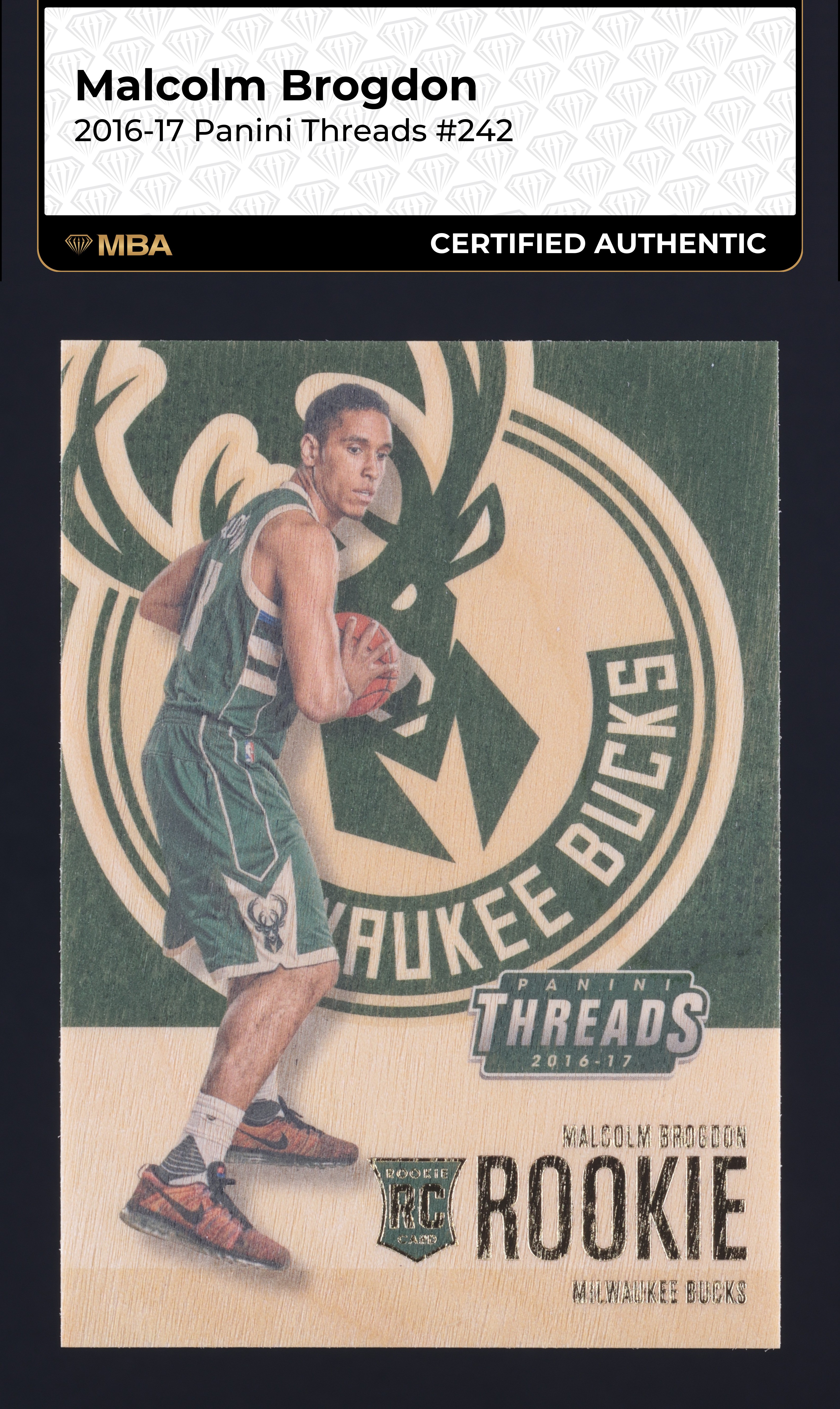 2016 Panini Threads Malcolm Brogdon ROOKIE #242 MBA AUTH