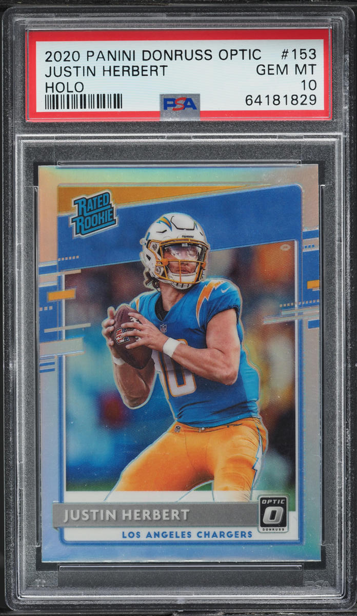 2020 Donruss Optic Holo Justin Herbert ROOKIE #153 PSA 10 GEM MINT