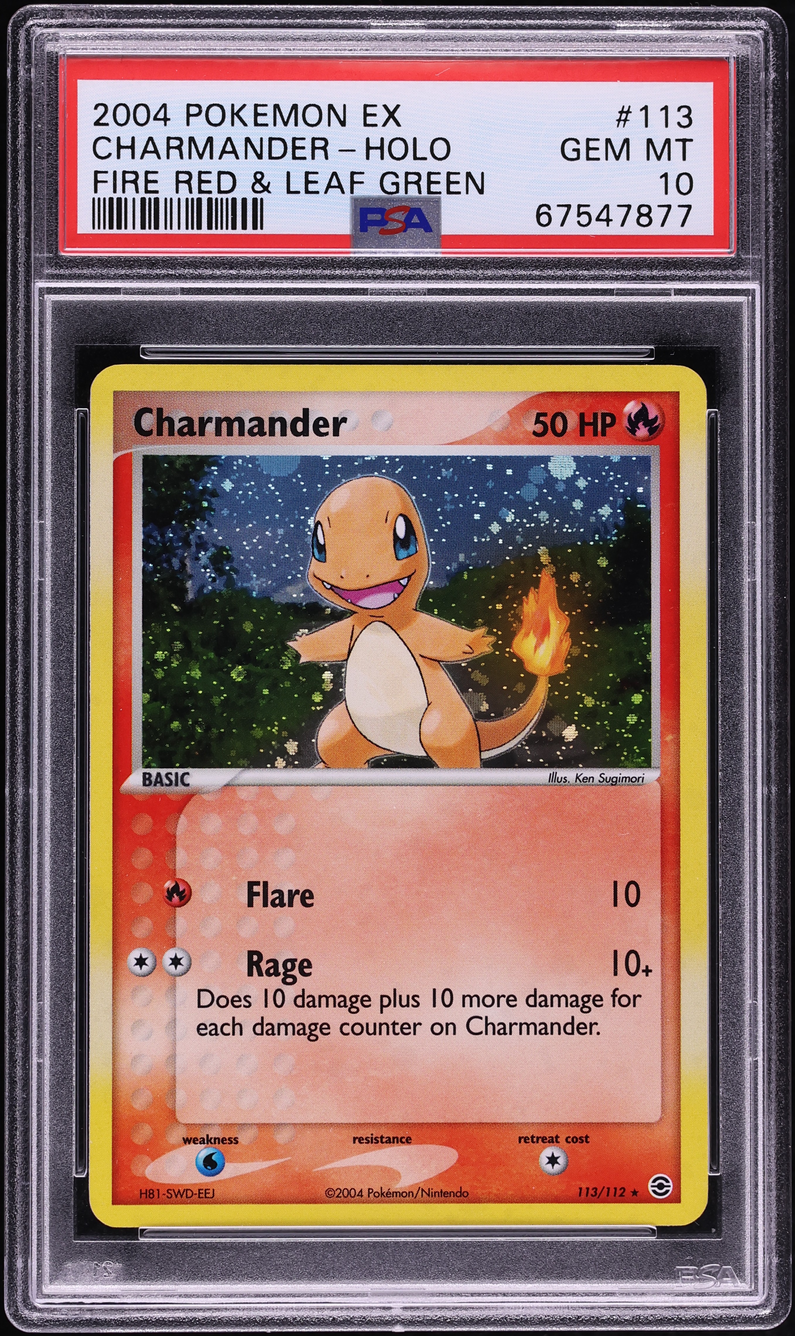 2004 Pokemon EX Fire Red & Leaf Green Holo Charmander #113 PSA 10 GEM MINT