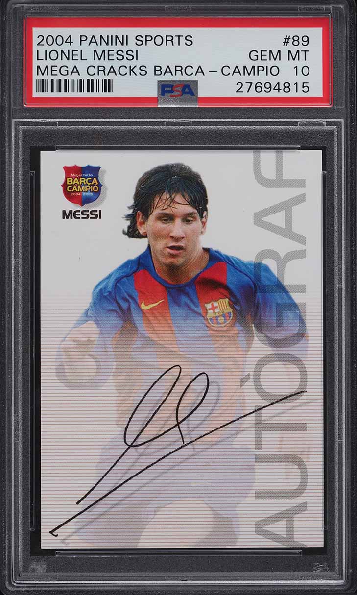 2004 Panini Sports Mega Cracks Campio Lionel Messi ROOKIE #89 PSA 10 GEM MINT