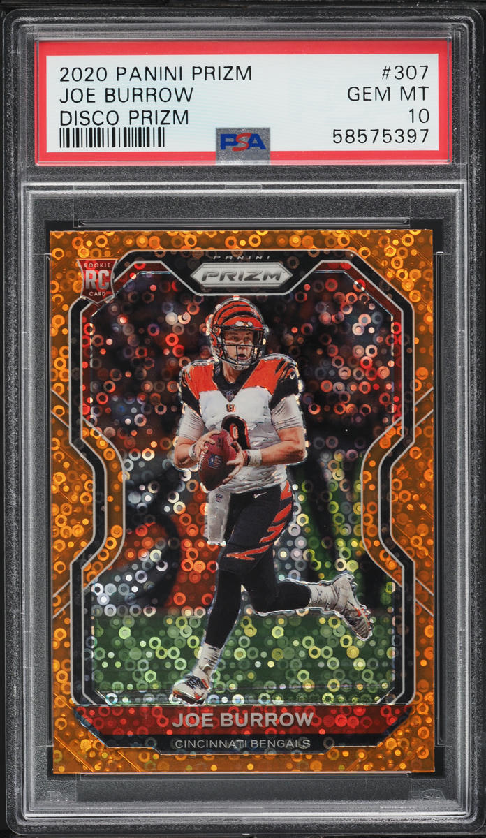 2020 Panini Prizm Disco Joe Burrow ROOKIE #307 PSA 10 GEM MINT