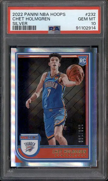 2022-23 Panini Hoops Silver #232 Chet Holmgren RC /199 PSA 10