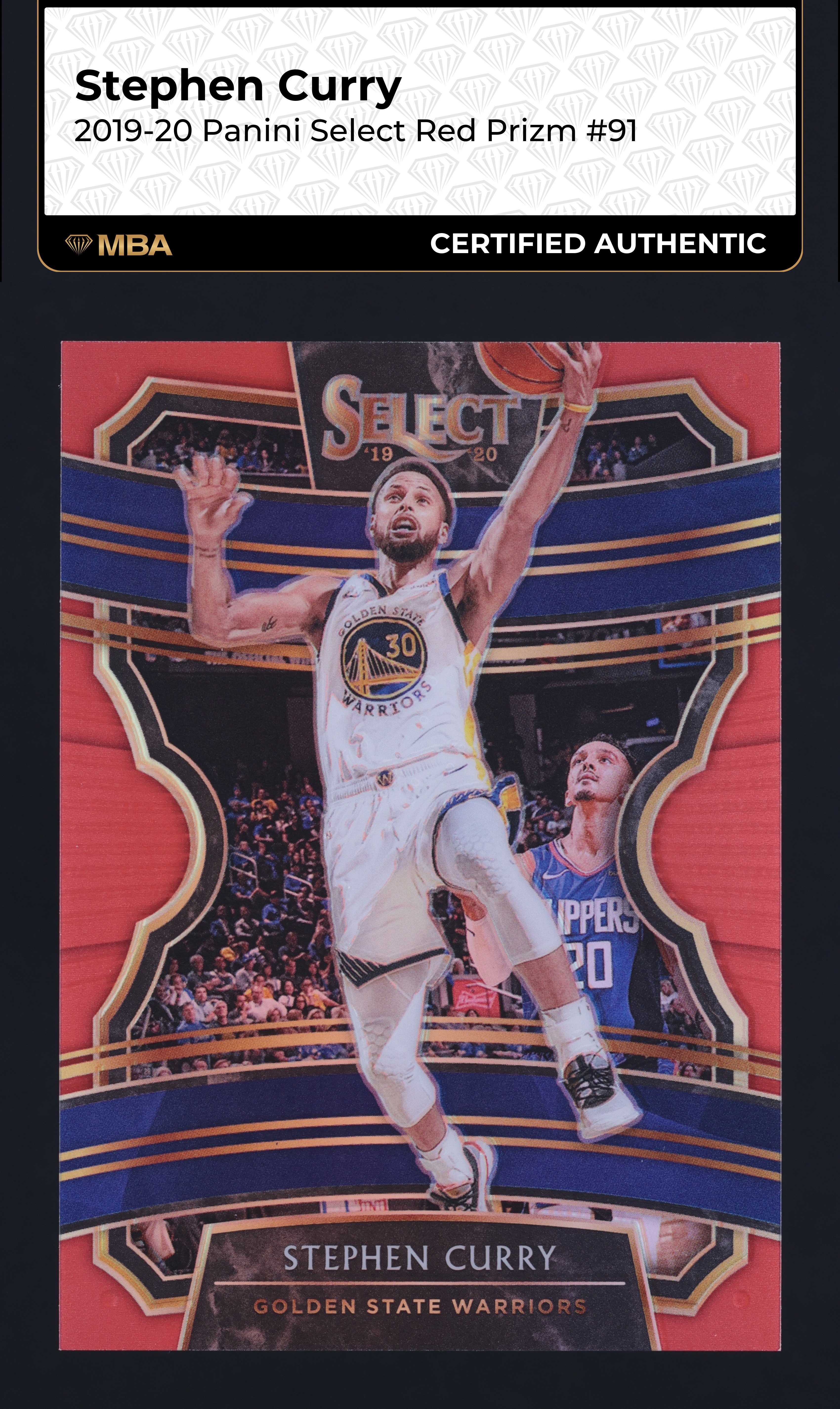 2019 Select Concourse Red Prizm Stephen Curry /199 #91 MBA AUTH