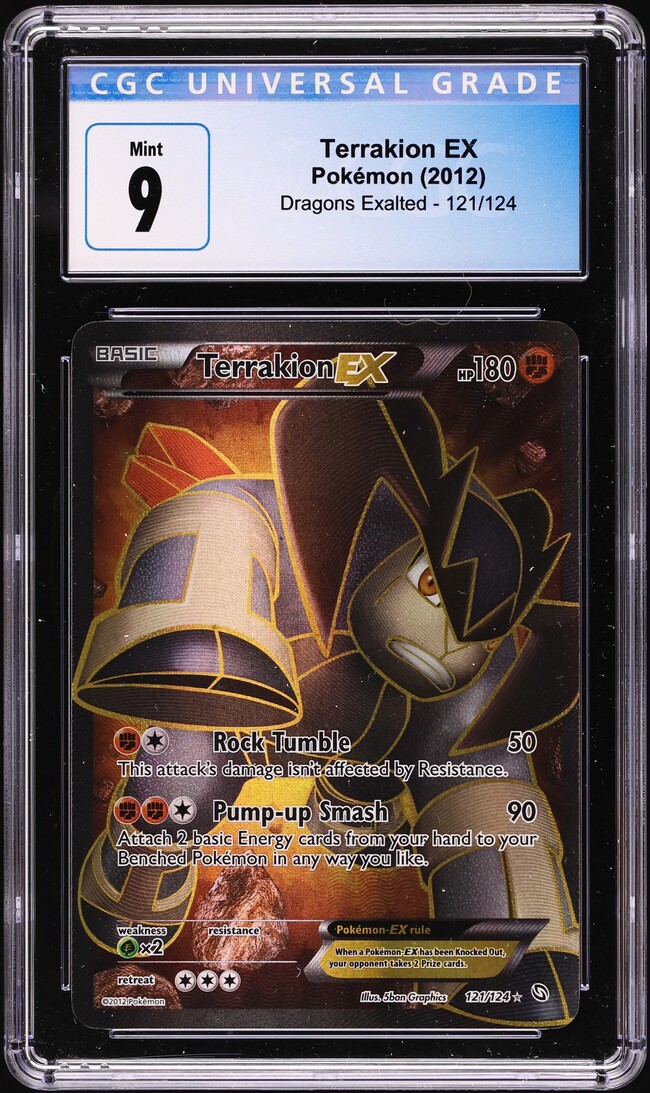 2012 Pokemon Black & White Dragons Exalted Full Art Terrakion EX #121 CGC 9 MINT