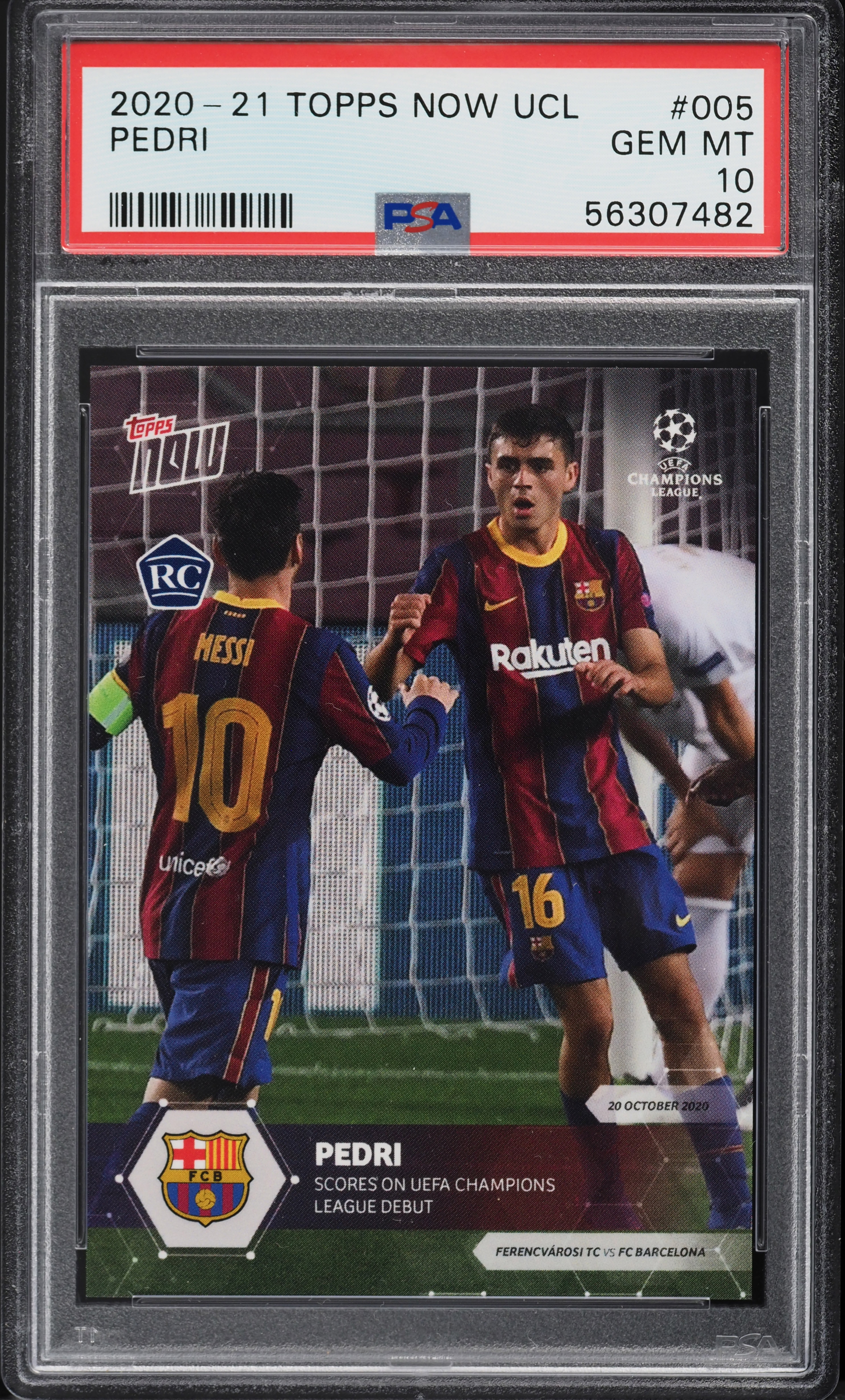 2020 Topps Now UEFA Champions League Pedri ROOKIE #5 PSA 10 GEM MINT