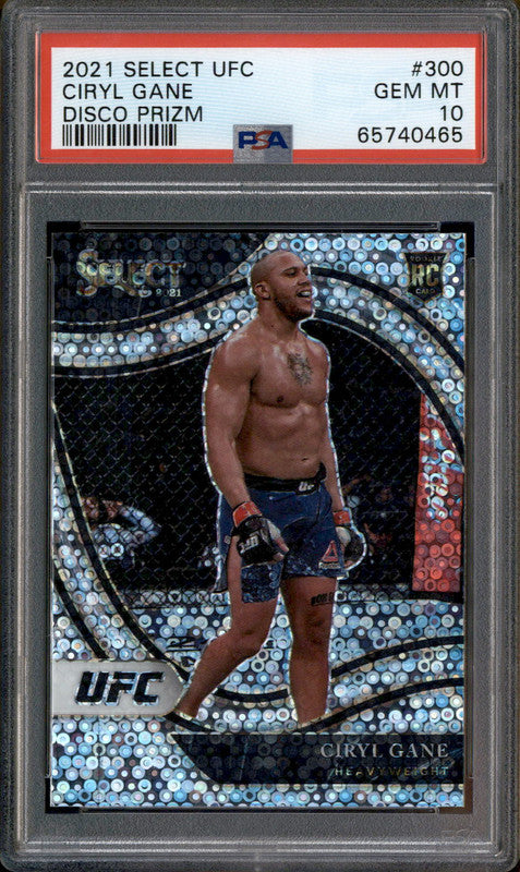 2021 Select UFC Disco Prizm #300 Ciryl Gane RC Rookie PSA 10