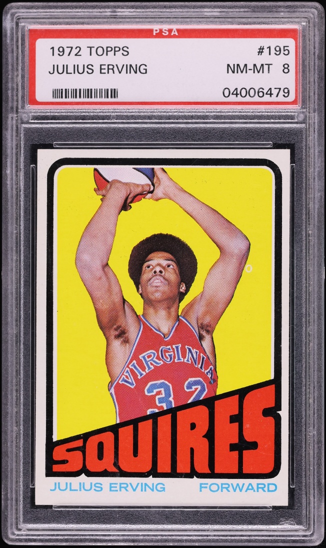 1972 Topps Basketball Julius Erving ROOKIE #195 PSA 8 NM-MT
