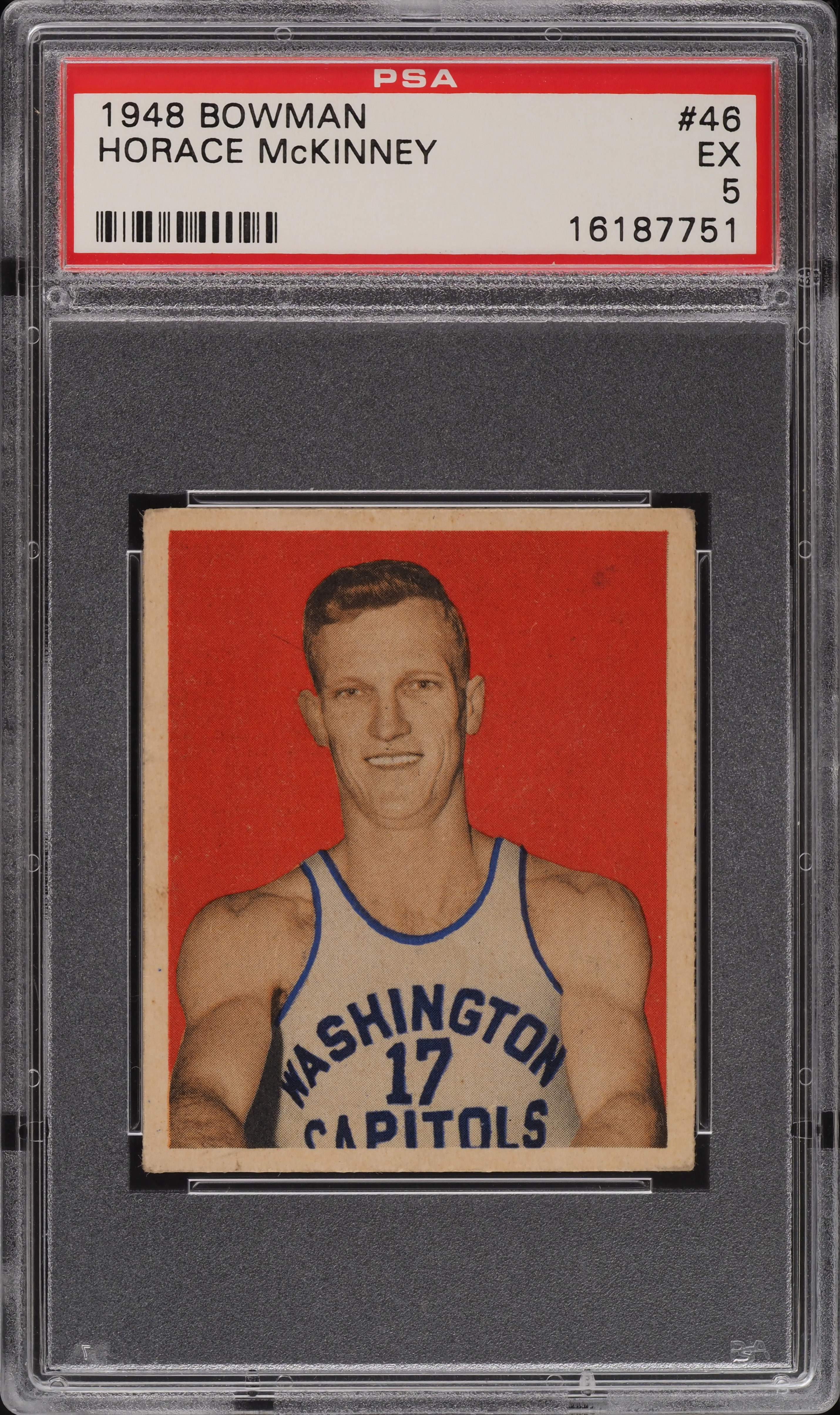 1948 Bowman Basketball Horace Mckinney ROOKIE RC #46 PSA 5 EX