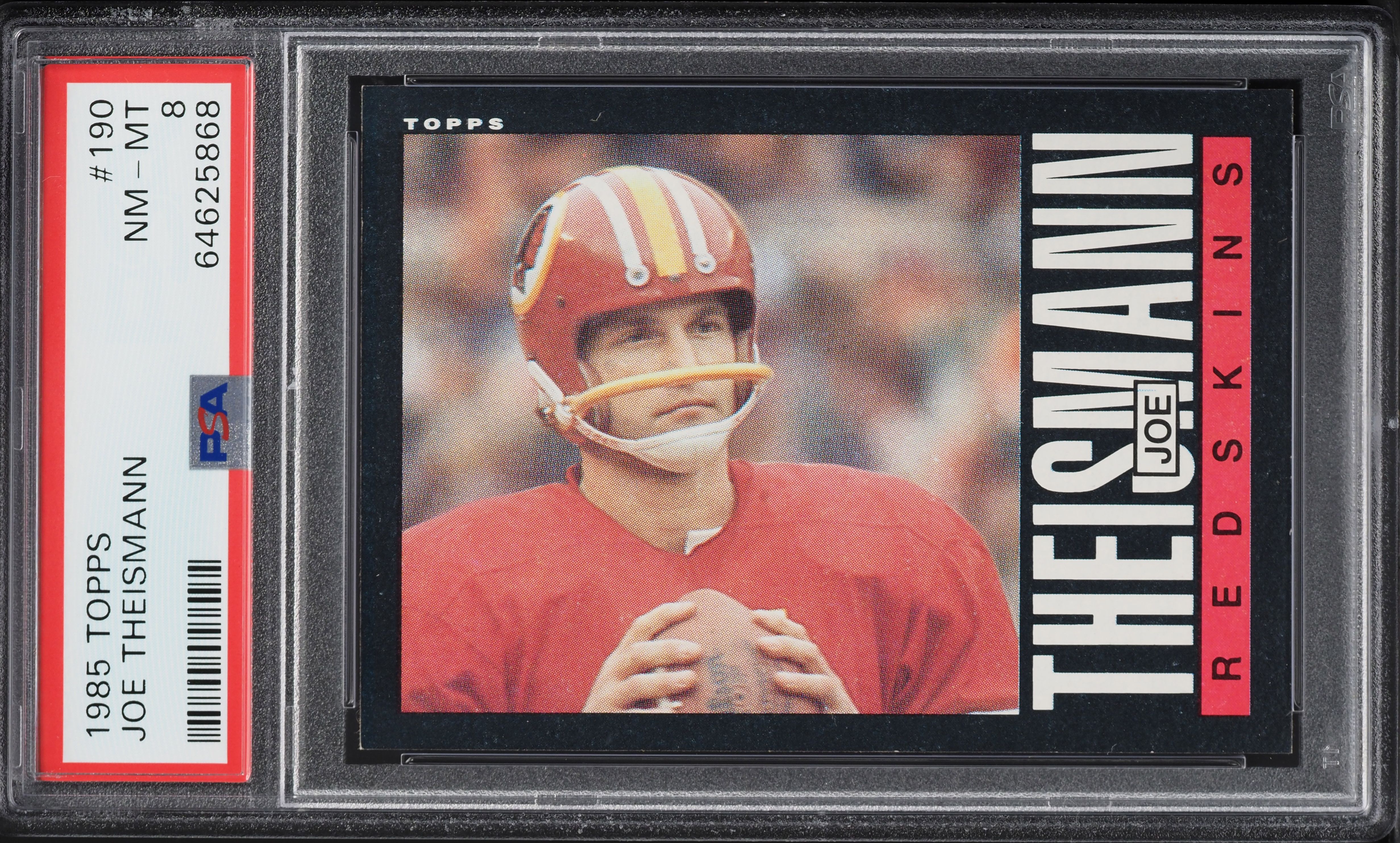 1985 Topps Football Joe Theismann #190 PSA 8 NM-MT