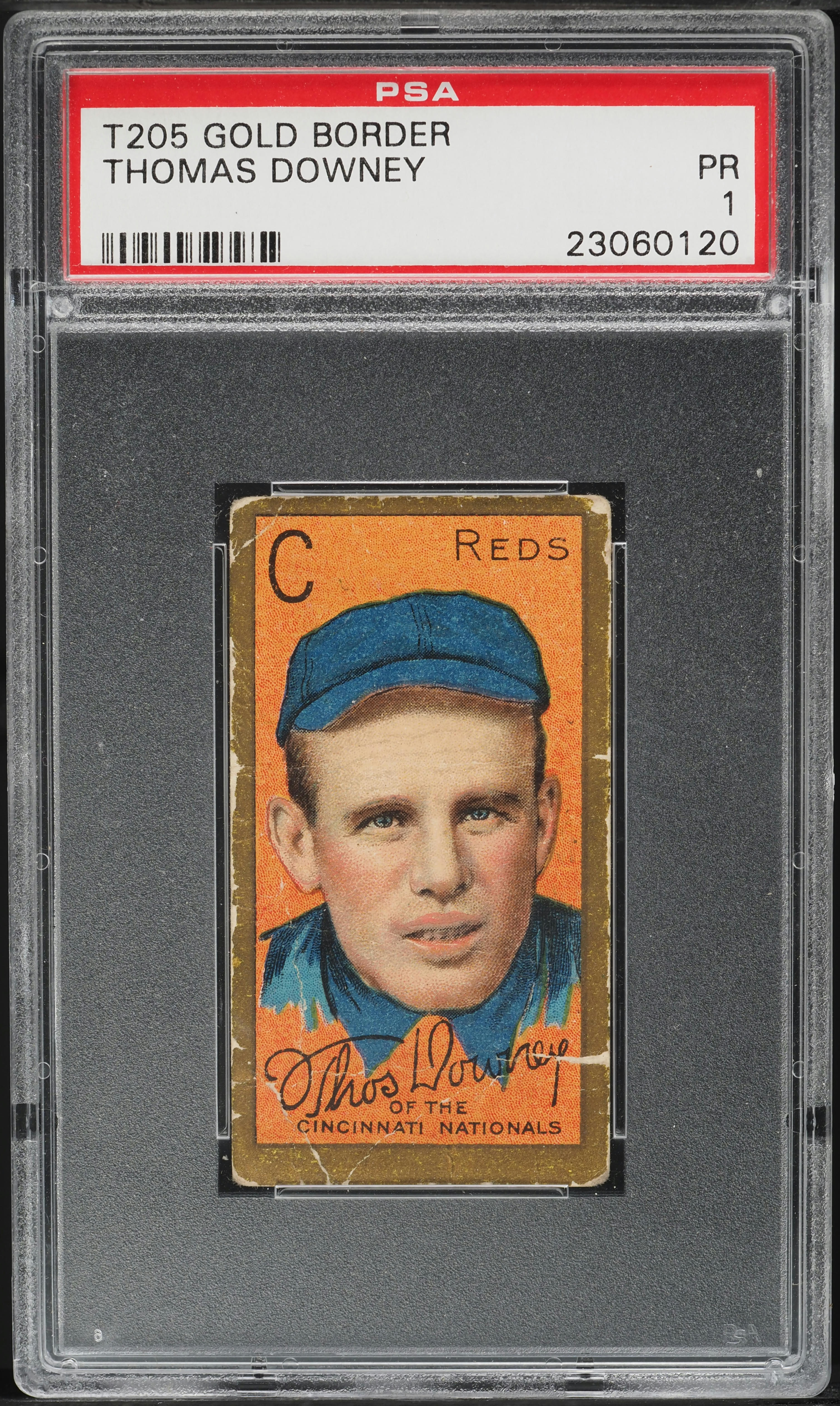 1911 T205 Gold Border Thomas Downey PSA 1 PR