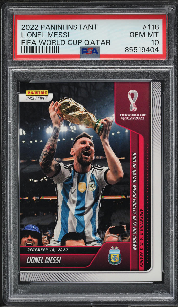 2022 Panini Instant FIFA World Cup Qatar Lionel Messi #118 PSA 10 GEM MINT