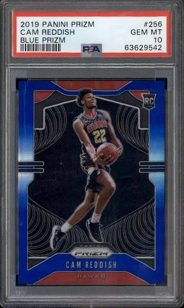 2019 Panini Prizm Blue Prizm #256 Cam Reddish RC Rookie /199 PSA 10