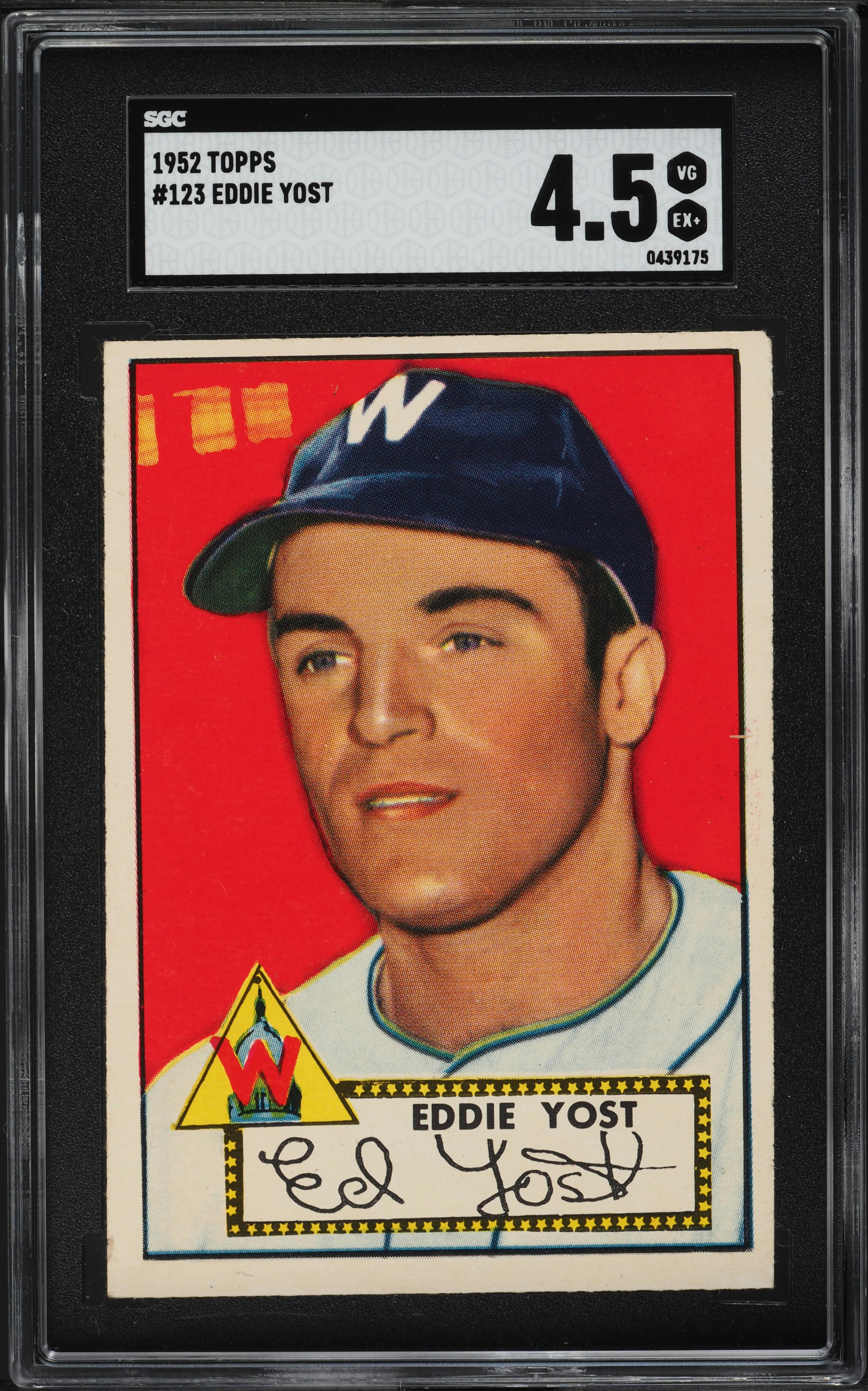 1952 Topps Eddie Yost #123 SGC 4.5 VGEX+