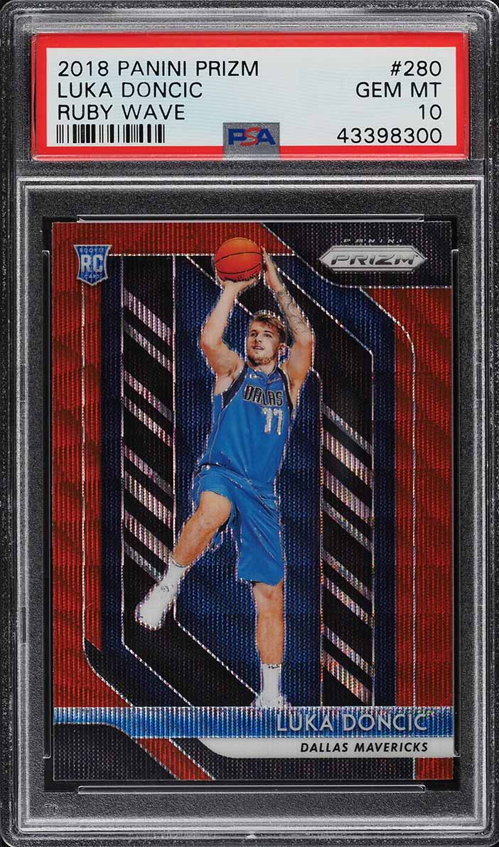 2018 Panini Prizm Ruby Wave Luka Doncic ROOKIE RC #280 PSA 10 GEM MINT