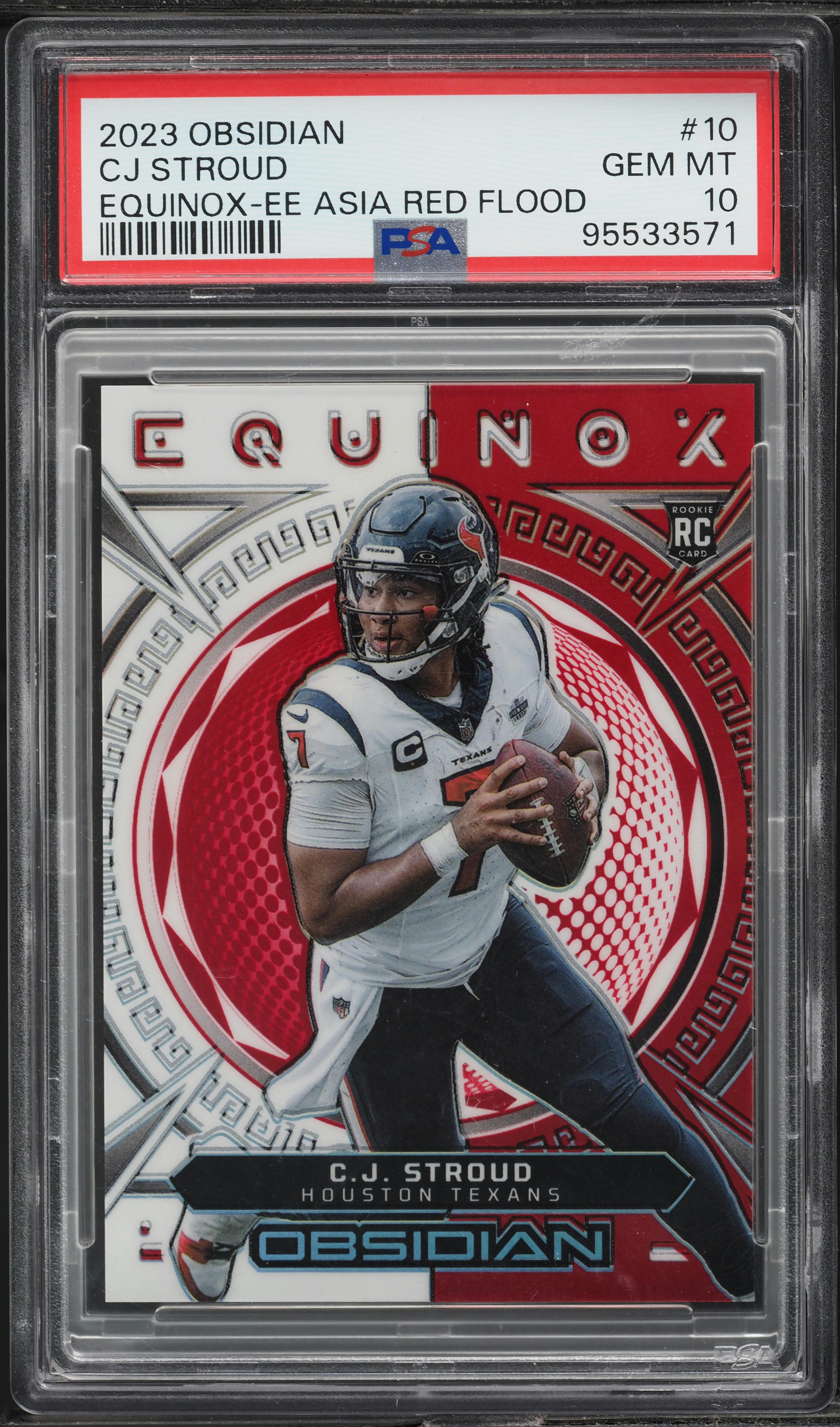 2023 Panini Obsidian Equinox EE Asia Red Flood CJ Stroud RC #10 PSA 10 GEM MINT