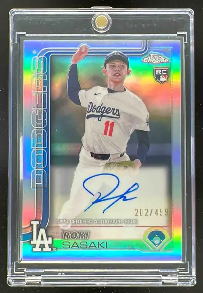 2025 Topps Chrome Rookie Autographs Refractor #RA-ROKI Roki Sasaki RC Auto /499