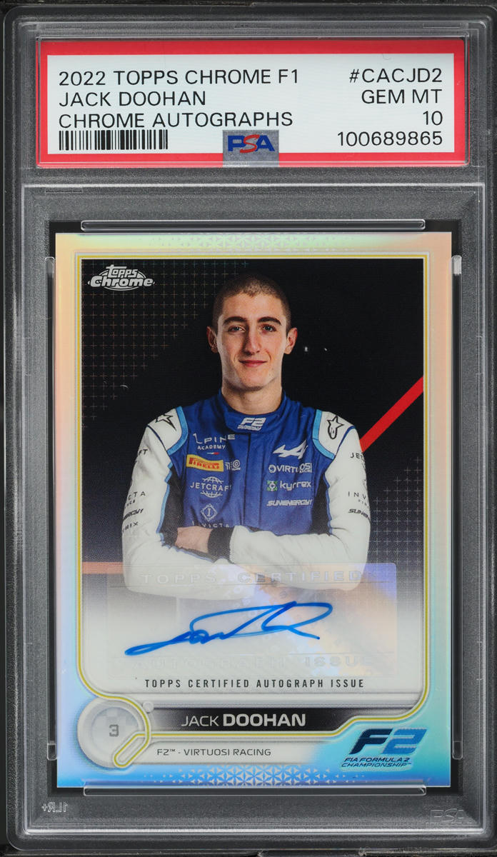 2022 Topps Chrome Formula 1 F2 Jack Doohan AUTO #CACJD2 PSA 10 GEM MINT
