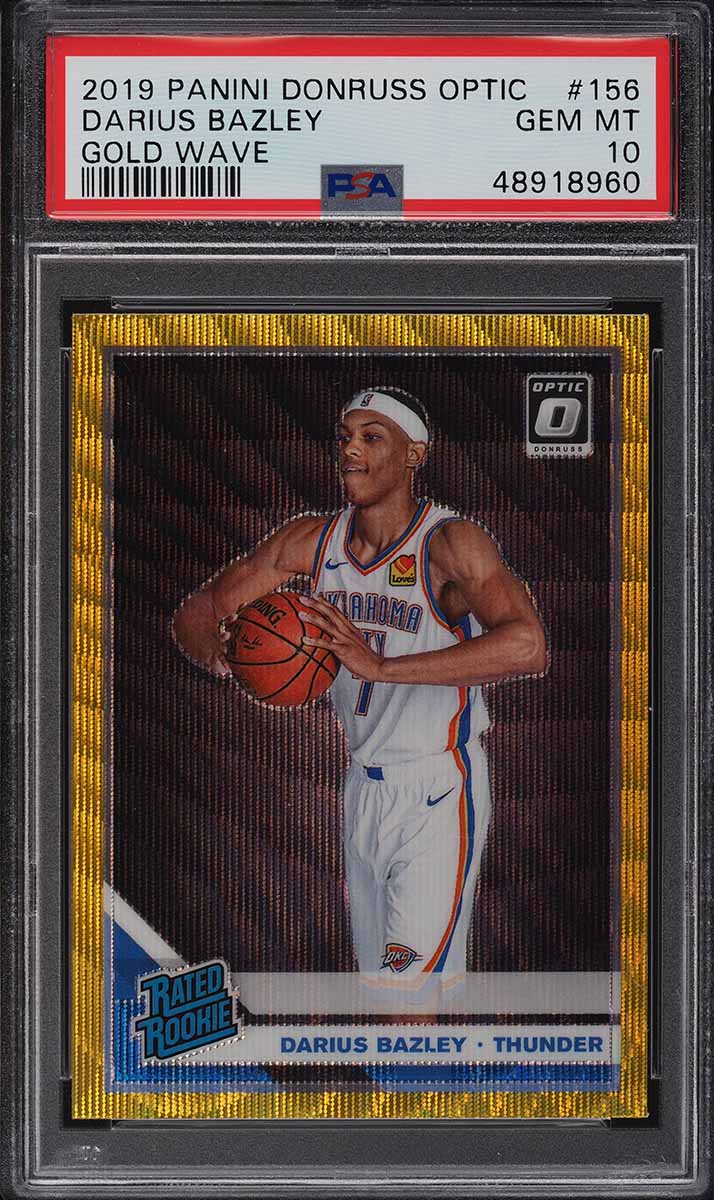 2019 Donruss Optic Gold Wave Darius Bazley ROOKIE RC #156 PSA 10 GEM MINT