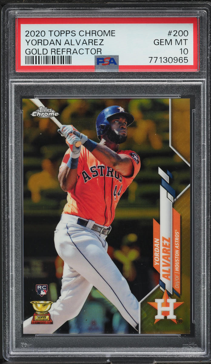 2020 Topps Chrome Gold Refractor Yordan Alvarez ROOKIE /50 #200 PSA 10 GEM MINT