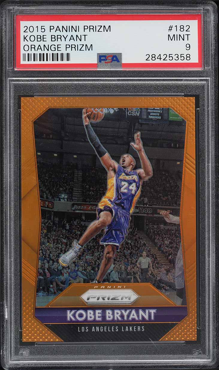 2015 Panini Prizm Orange Kobe Bryant /65 #182 PSA 9 MINT
