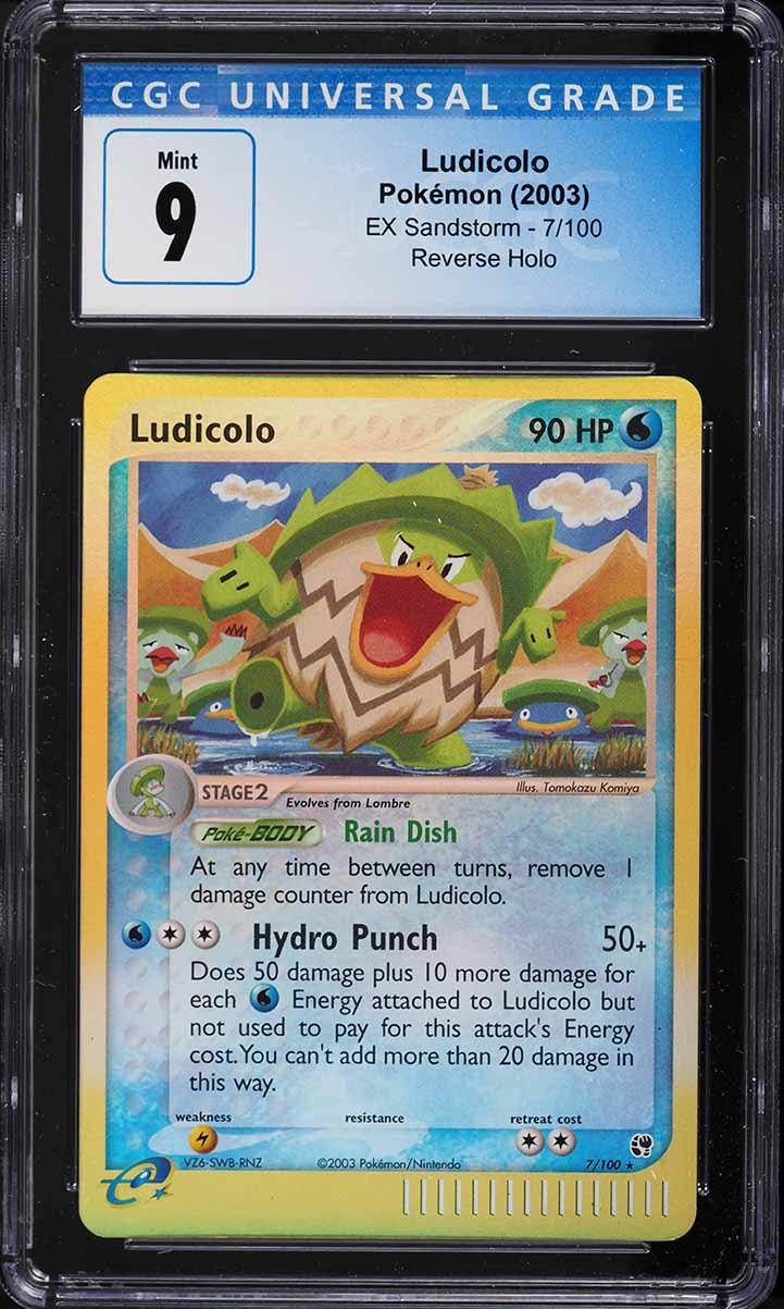 2003 Pokemon EX Sandstorm Reverse Holo Ludicolo #7 CGC 9 MINT