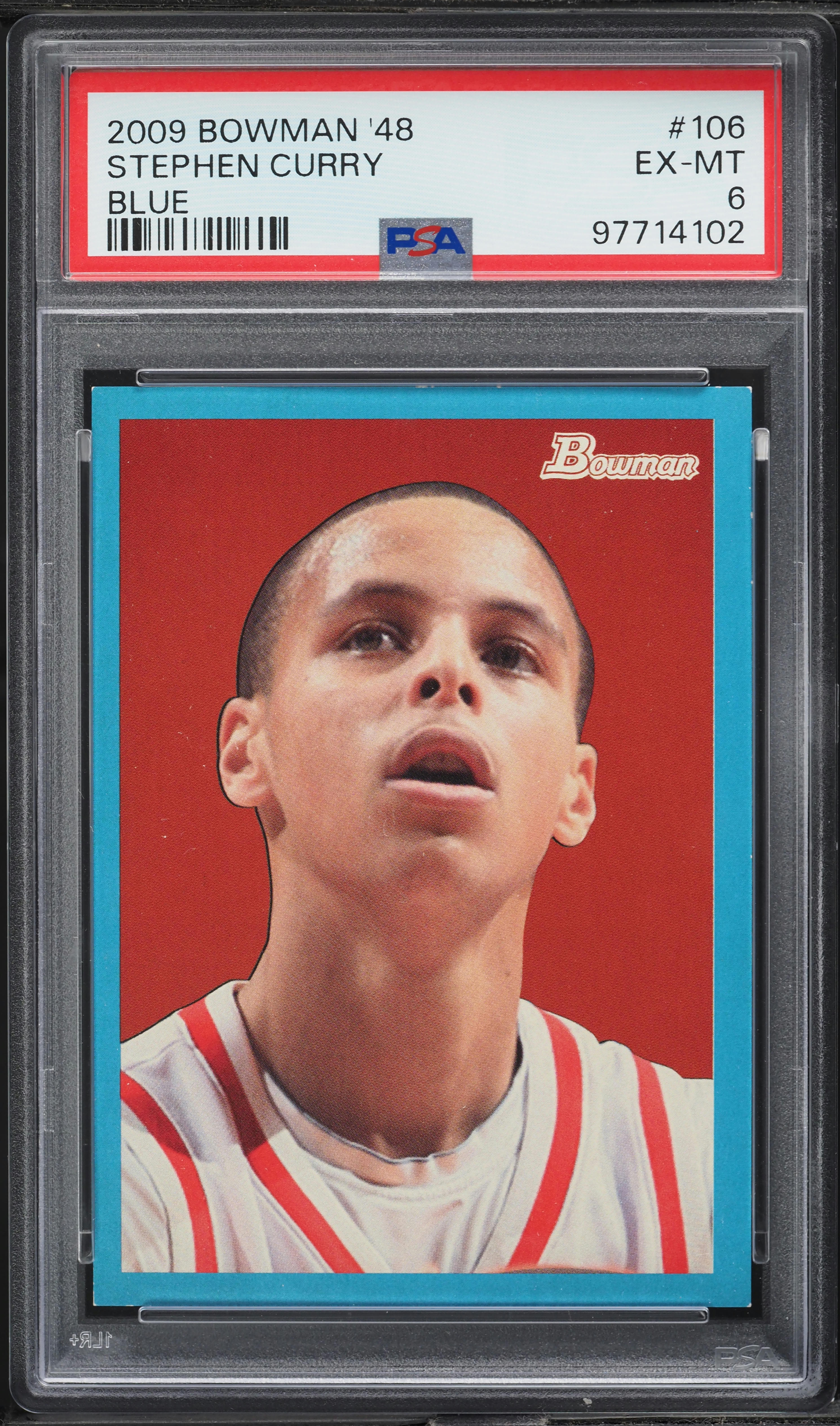 2009 Bowman '48 Blue Stephen Curry ROOKIE /1948 #106 PSA 6 EXMT